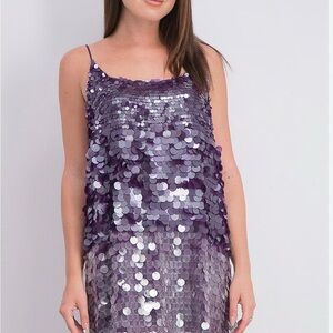 Mango Purple Sequin Midi Dress